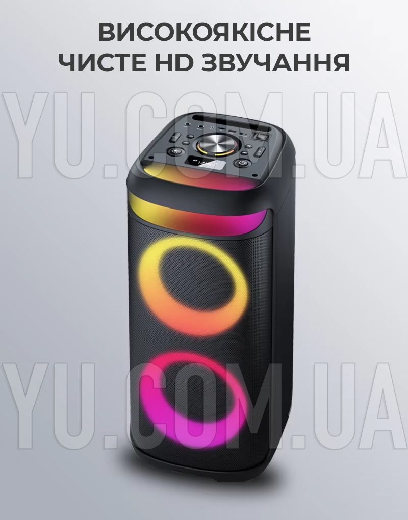 Портативная акустическая система Su-Kam BT 622D Bluetooth (пульт + 2 микрофона)
